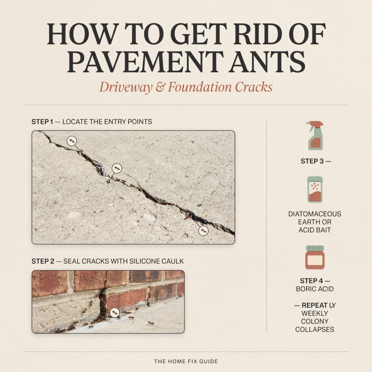 How to Get Rid of Pavement Ants in Driveway and Foundation Cracks